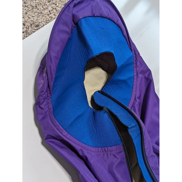 Vintage 80s Patagonia Kayak Paddling Jacket Pullover Hooded Purple Neoprene XS - Picture 5 of 7